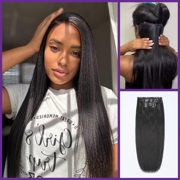 Straight / Body Wave / Kinky Curly / Yaki Straight / Kinky Straight / Messy Curly Clip in Hair Extensions Real Human Hair Pieces 135g 9pcs / 7pcs with Free Gift-14
